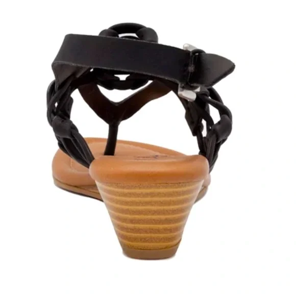 Women’s Open Toe Sandals Sugar Simone Demi-Wedge Sandals Black Size 9 NEW - Picture 5 of 5